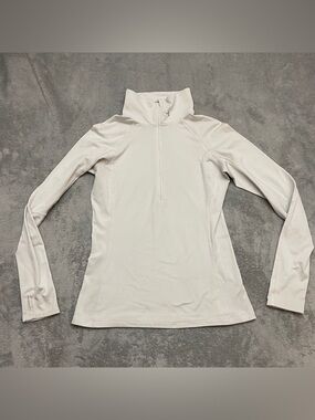 Under Armour Half Zip Pullover Womens Medium White Fitted Thermal Cold Gear